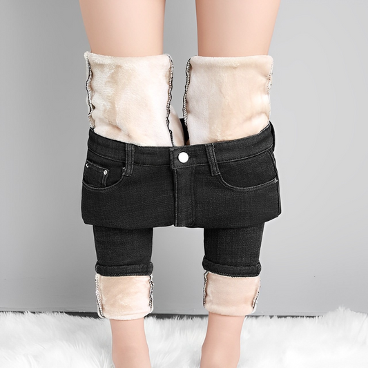 Willow - Stijlvolle en Warme Winter Fleece Jeans voor Vrouwen