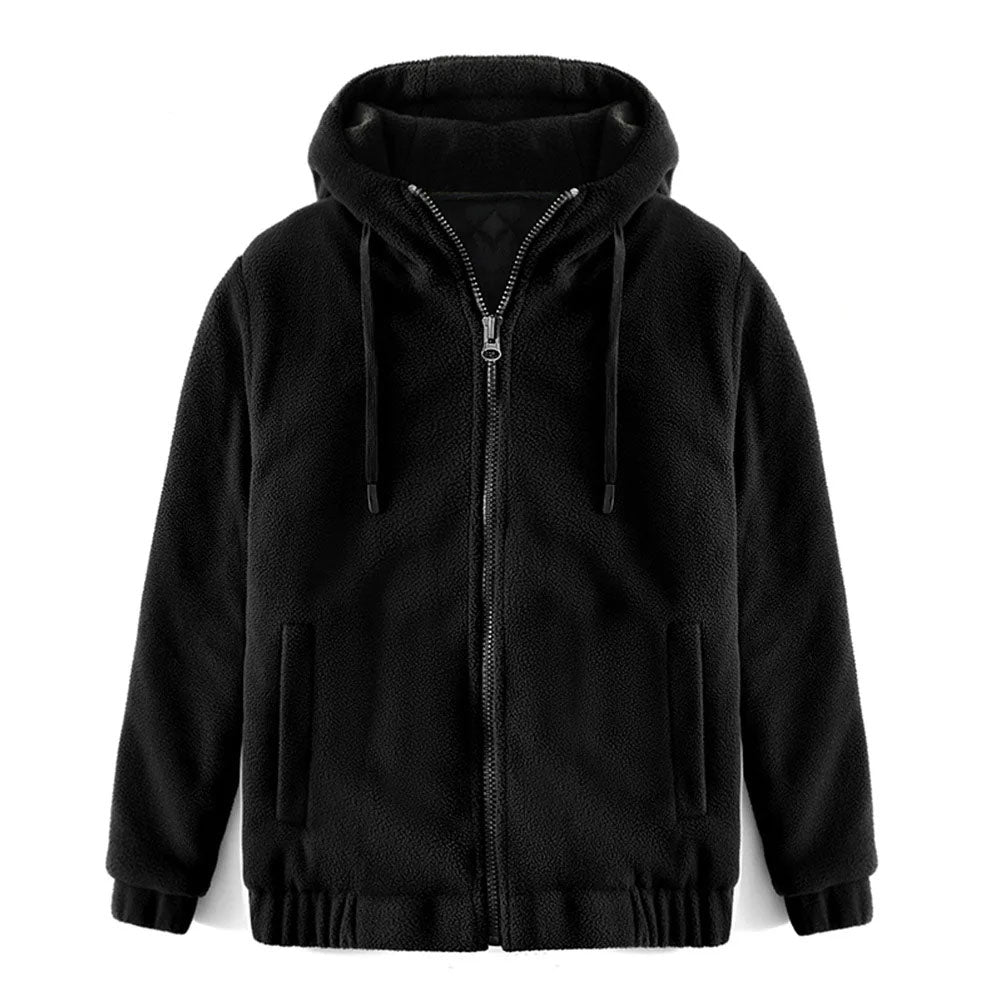 Marvin | Klassieke hoodie van pluizig fleece met rits