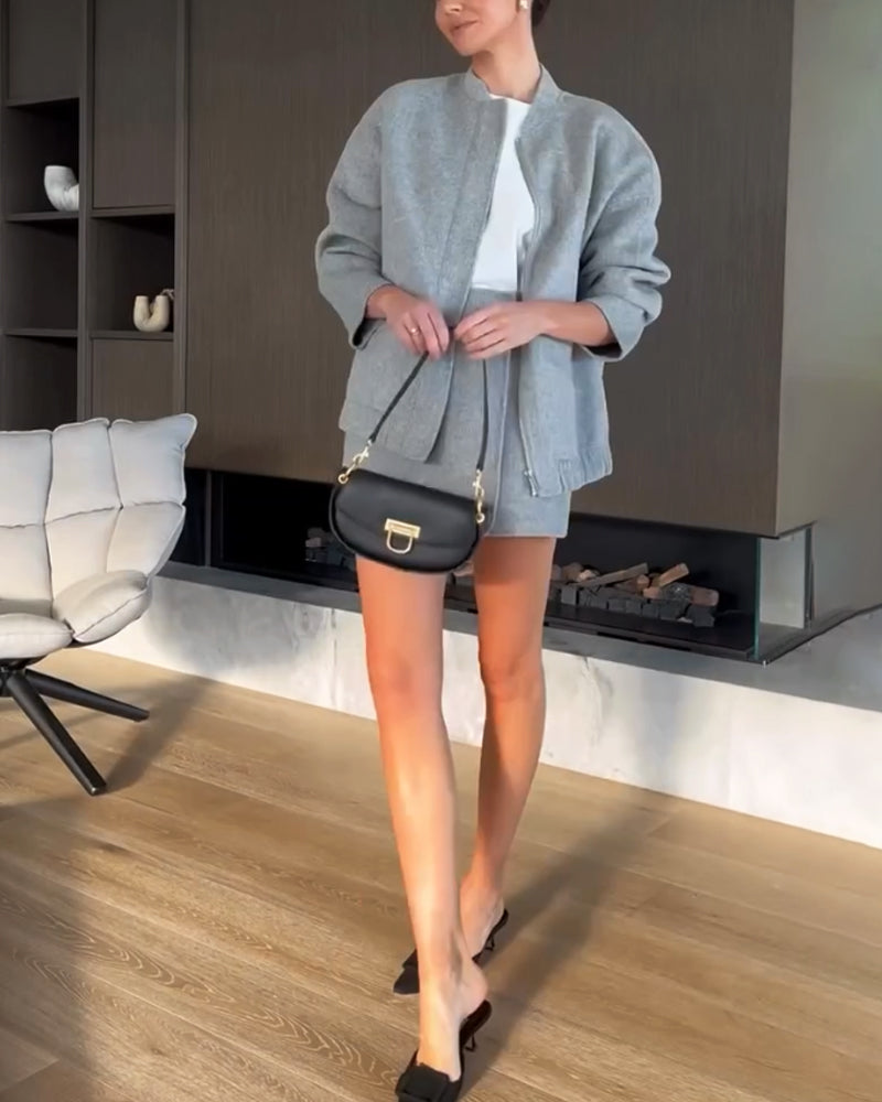 Yolly | Trendy jas & overrok tweedelige set