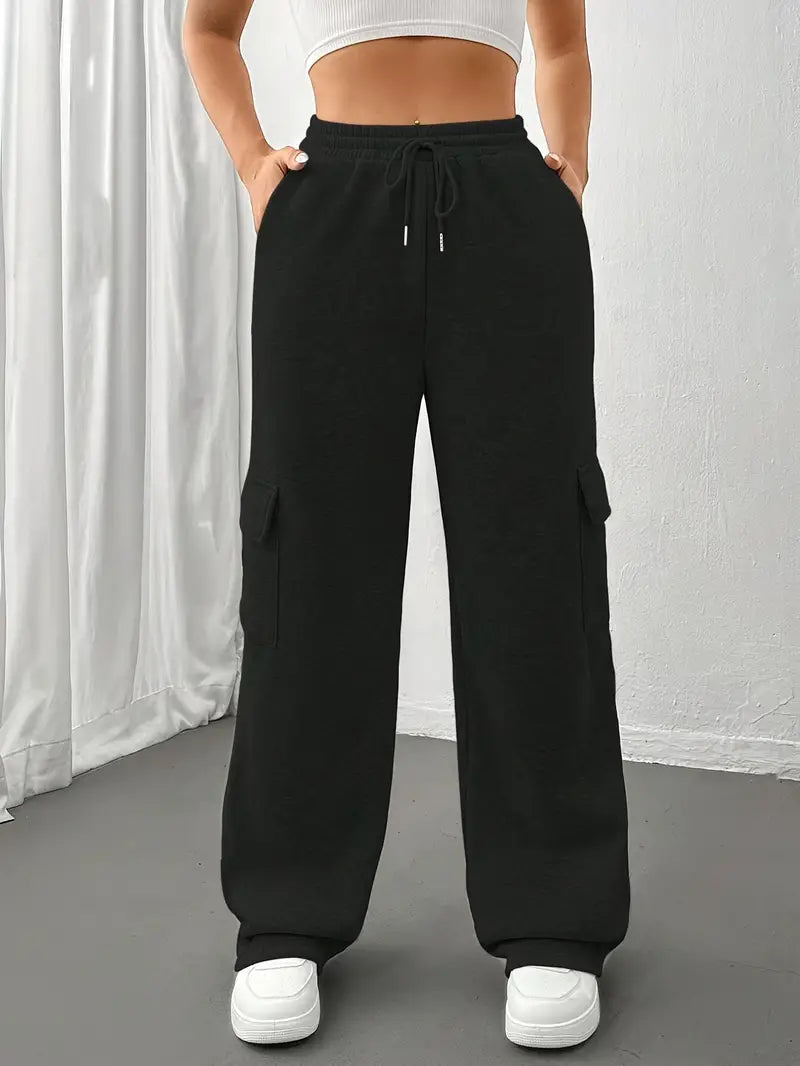 Piper - Casual Herfst Joggingbroek met Klepzakken en Rechte Pijpen voor Vrouwen