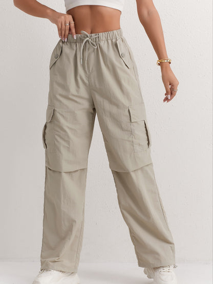 Adriana - Streetwear Lente Cargo Broek met Rechte Pijpen voor Vrouwen