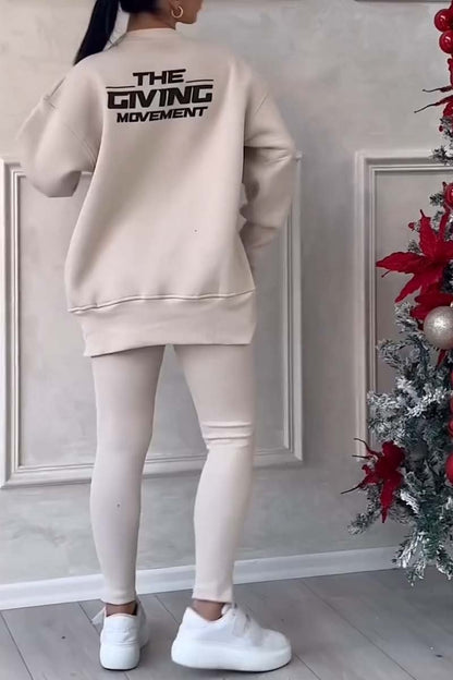 Verda | Casual elegante oversized trui en leggingset met splitjes