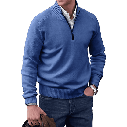 Olan | Elegante Kasjmier Trui met Kwartrits
