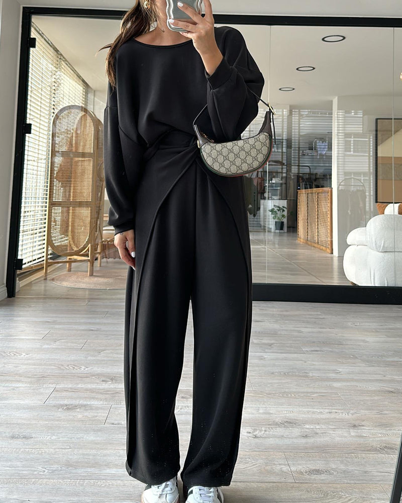 Teila | Modieuze lange mouwen top & broek set