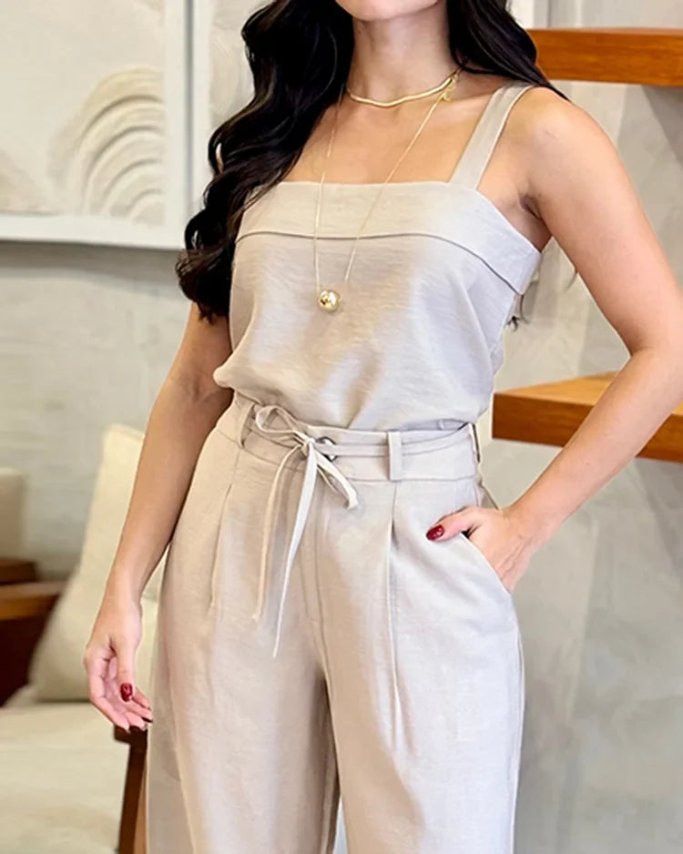 Tullia | Jarretel top en broek tweedelige set
