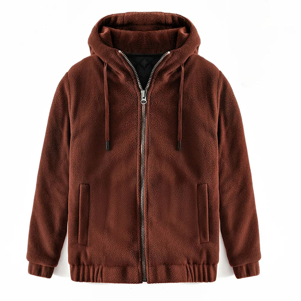 Marvin | Klassieke hoodie van pluizig fleece met rits