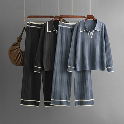 Doris | Stijlvolle Contrastkleur Casual Tweedelige Set
