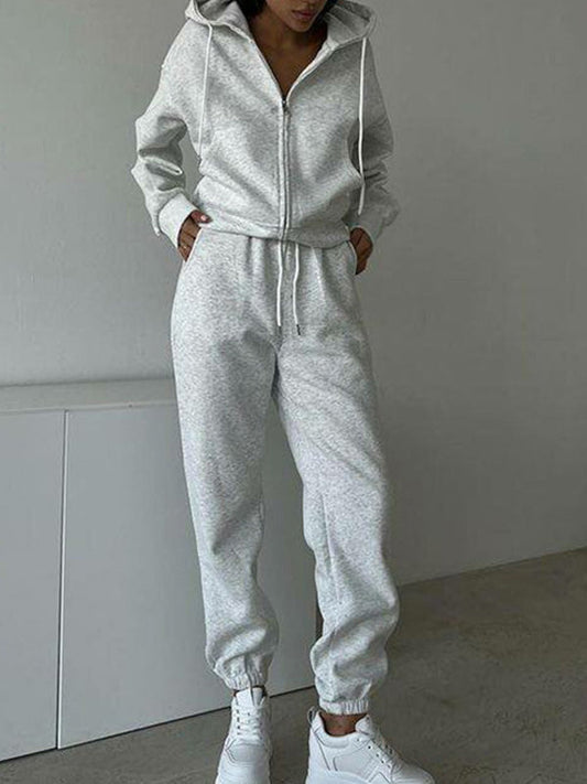 Ananda | Sportieve Ritssluiting Hoodie & Broek Tweedelige Set