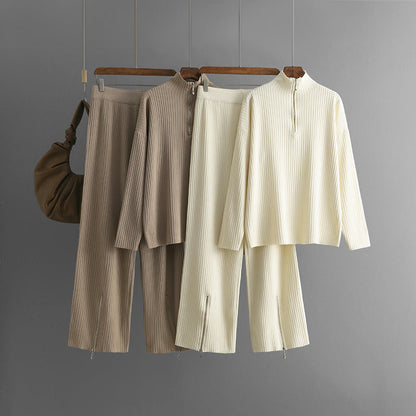 Emmi | Casual coltrui met rits tweedelige set