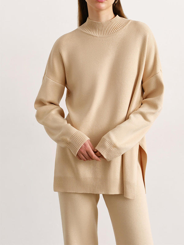 Leilani | Casual coltrui met split en broek Set