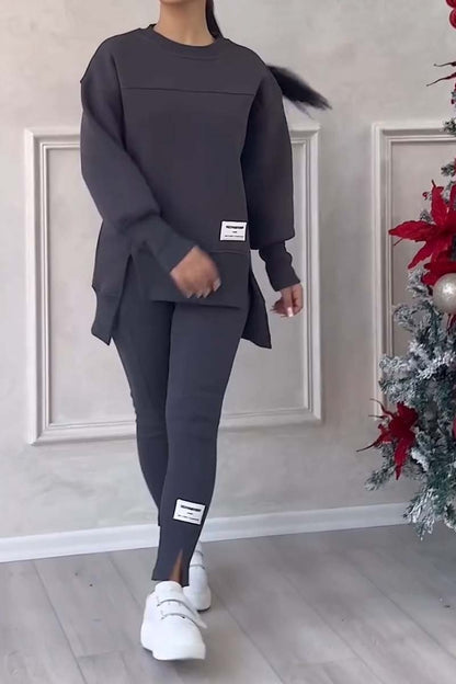 Verda | Casual elegante oversized trui en leggingset met splitjes
