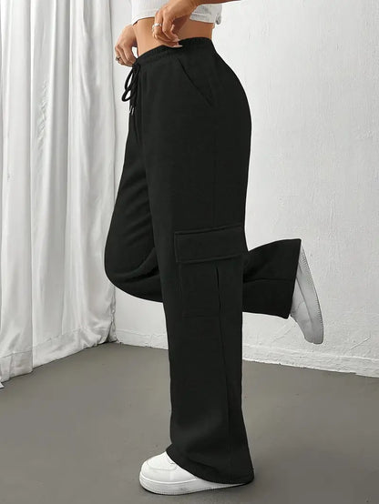 Piper - Casual Herfst Joggingbroek met Klepzakken en Rechte Pijpen voor Vrouwen