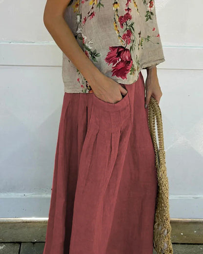Senne | Elegante Bloemen Top & Rok Set