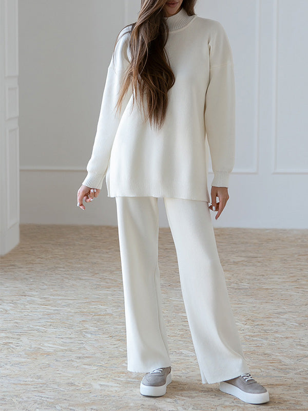 Leilani | Casual coltrui met split en broek Set
