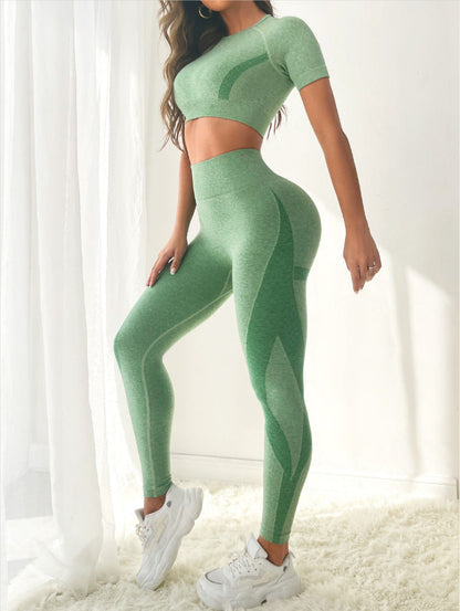 Sheena - Stijlvolle en Comfortabele Zomerse Groene Patchwork Leggings voor Vrouwen