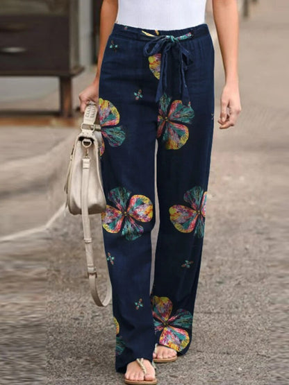 Laura - Stijlvolle Broek met Wijde Pijpen en Print voor Vrouwen