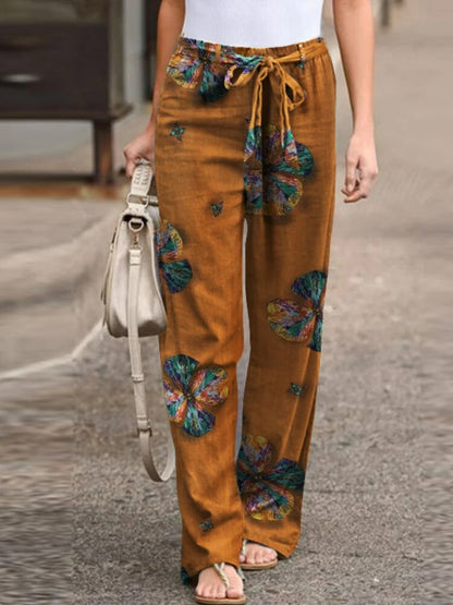 Laura - Stijlvolle Broek met Wijde Pijpen en Print voor Vrouwen