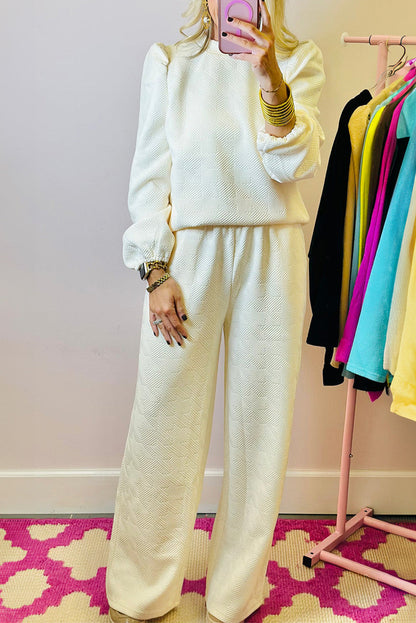 Maritza | Chique top en broek met pofmouwen