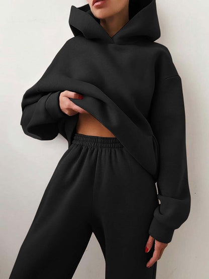 Venessa | Elegante capuchonjack en -broek Tweedelige set