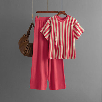 Ruth | Casual verticale streep top & broek set