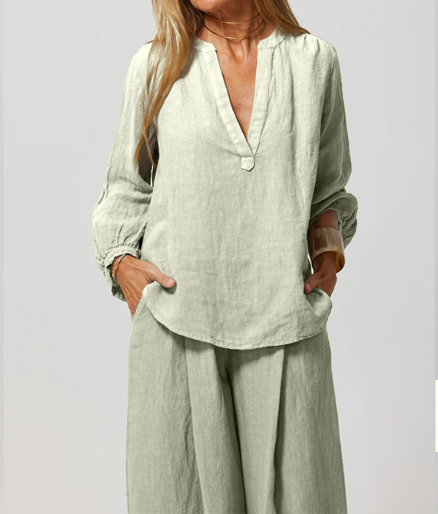 Hope | Casual linnen tweedelige set