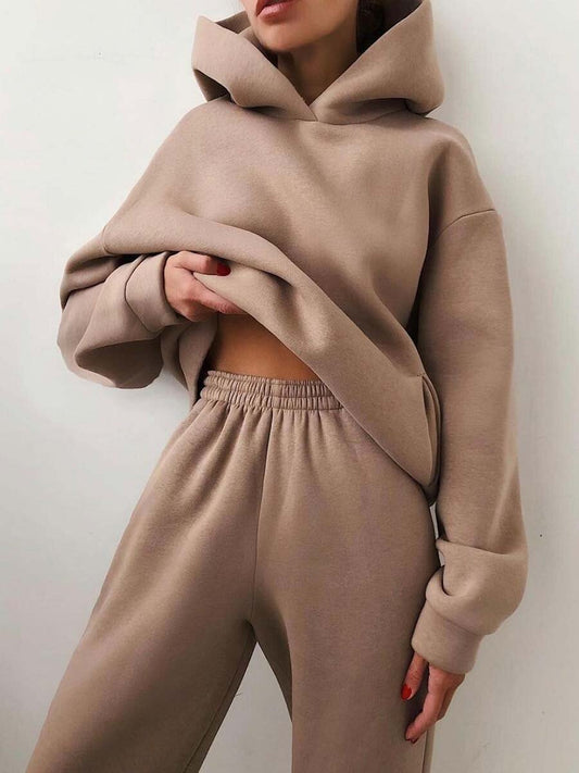 Venessa | Elegante capuchonjack en -broek Tweedelige set