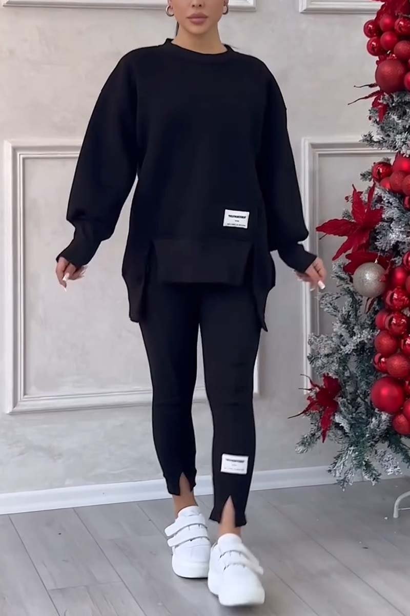 Verda | Casual elegante oversized trui en leggingset met splitjes