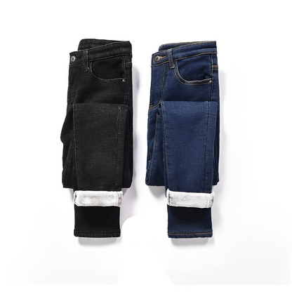 Willow - Stijlvolle en Warme Winter Fleece Jeans voor Vrouwen