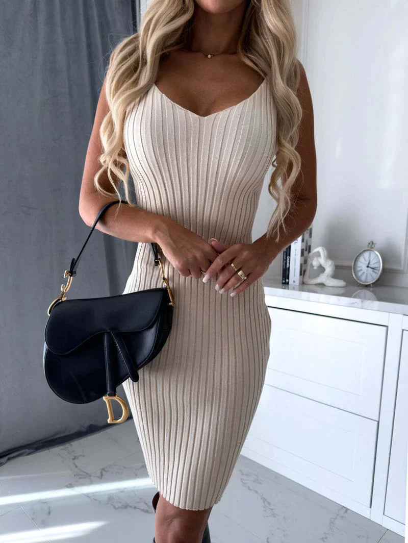 Gebreide trui en cami jurk set