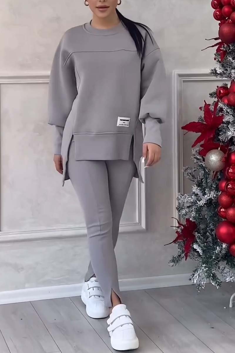 Verda | Casual elegante oversized trui en leggingset met splitjes