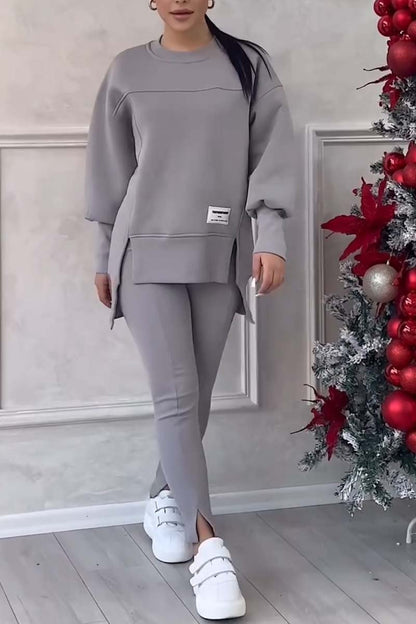Verda | Casual elegante oversized trui en leggingset met splitjes