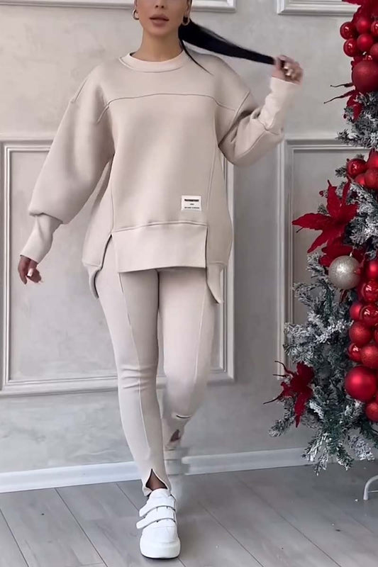 Verda | Casual elegante oversized trui en leggingset met splitjes