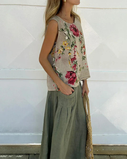 Senne | Elegante Bloemen Top & Rok Set