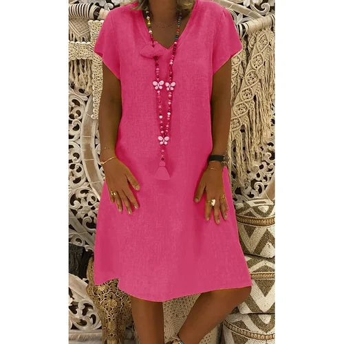Casual V-Hals Midi-Jurk