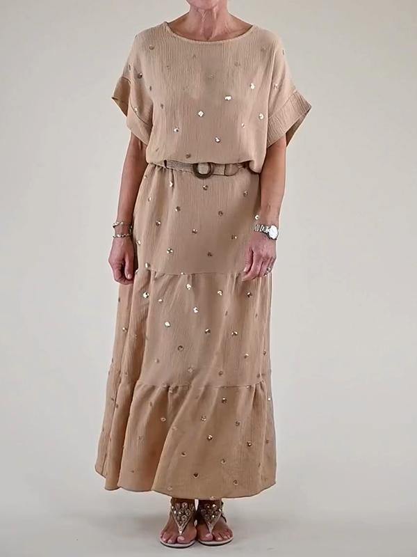 Helga | Casual top met ronde hals en rokenset