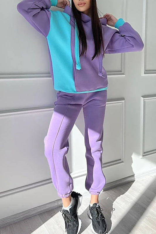 Vilma | Top en broek met capuchon in contrasterende kleuren