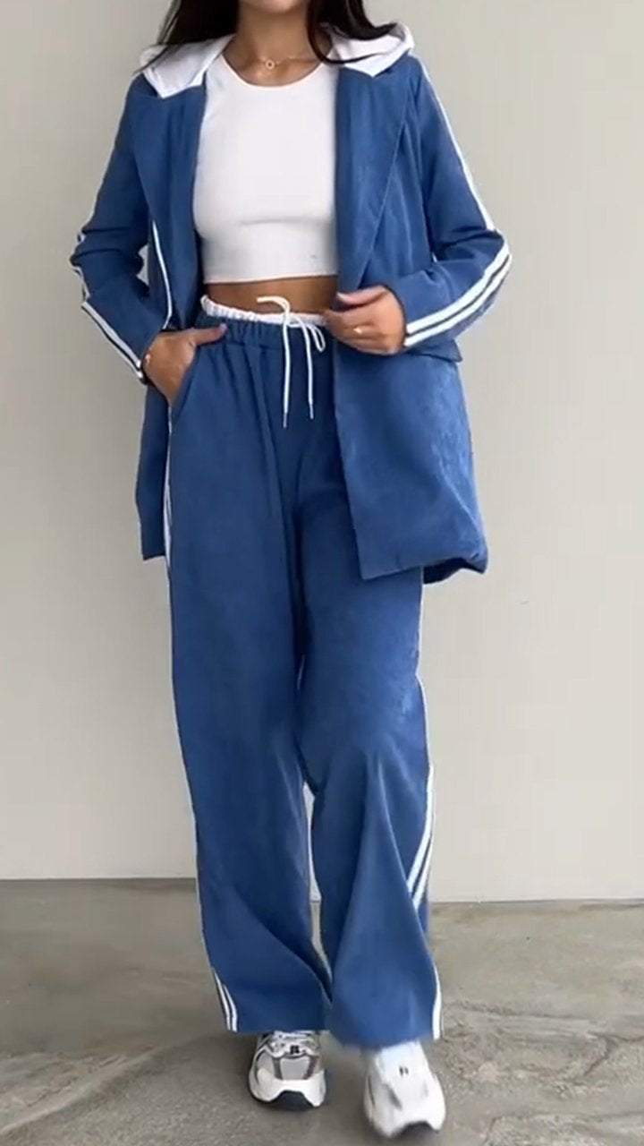 Ruthie | Sportief casual gestreept trainingspak