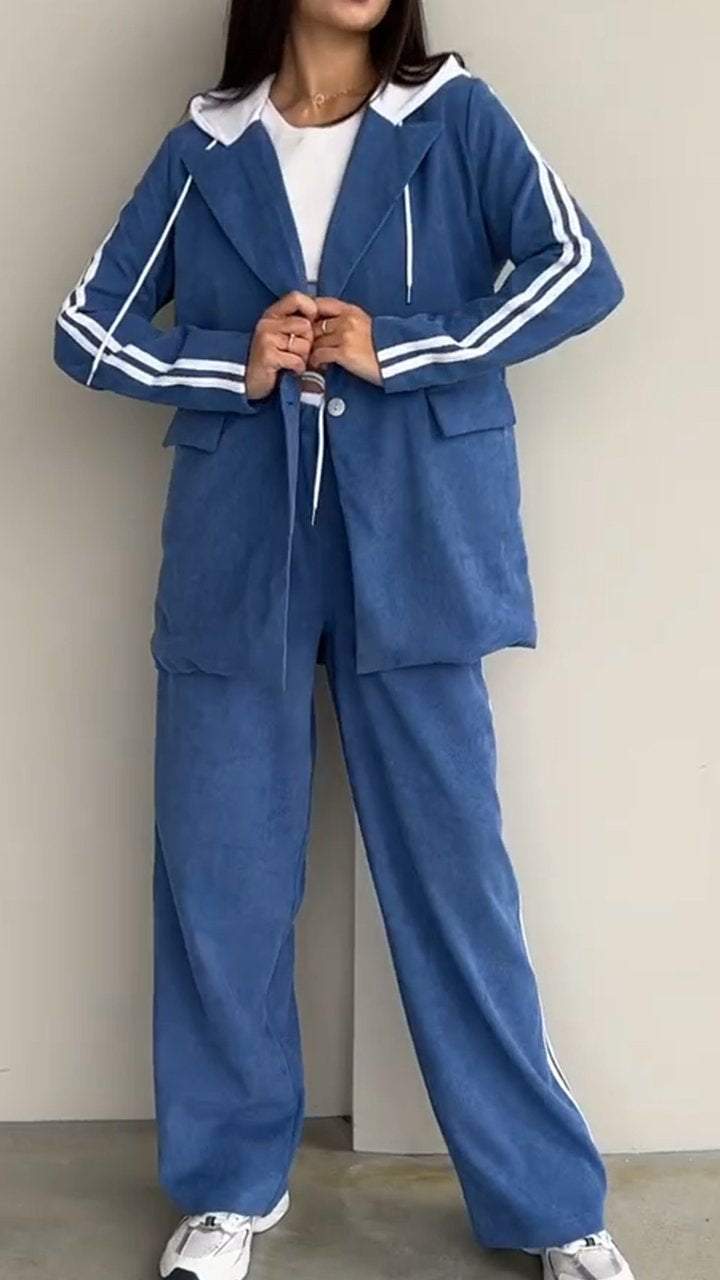 Ruthie | Sportief casual gestreept trainingspak