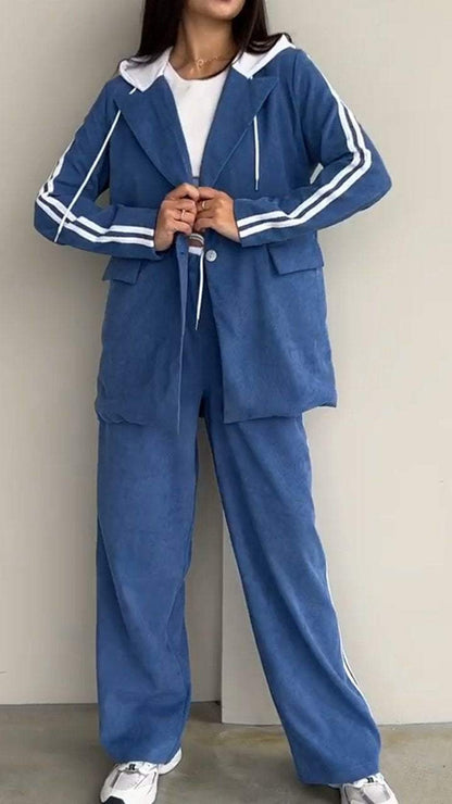 Ruthie | Sportief casual gestreept trainingspak