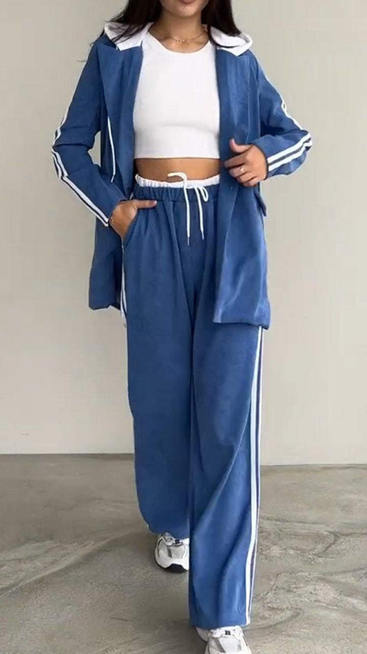 Ruthie | Sportief casual gestreept trainingspak