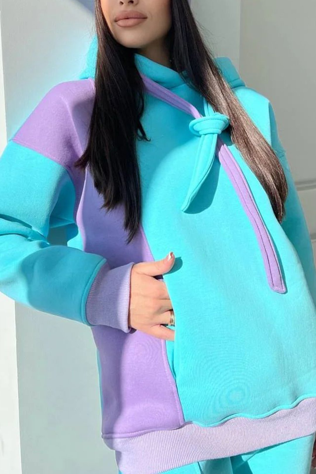 Vilma | Top en broek met capuchon in contrasterende kleuren
