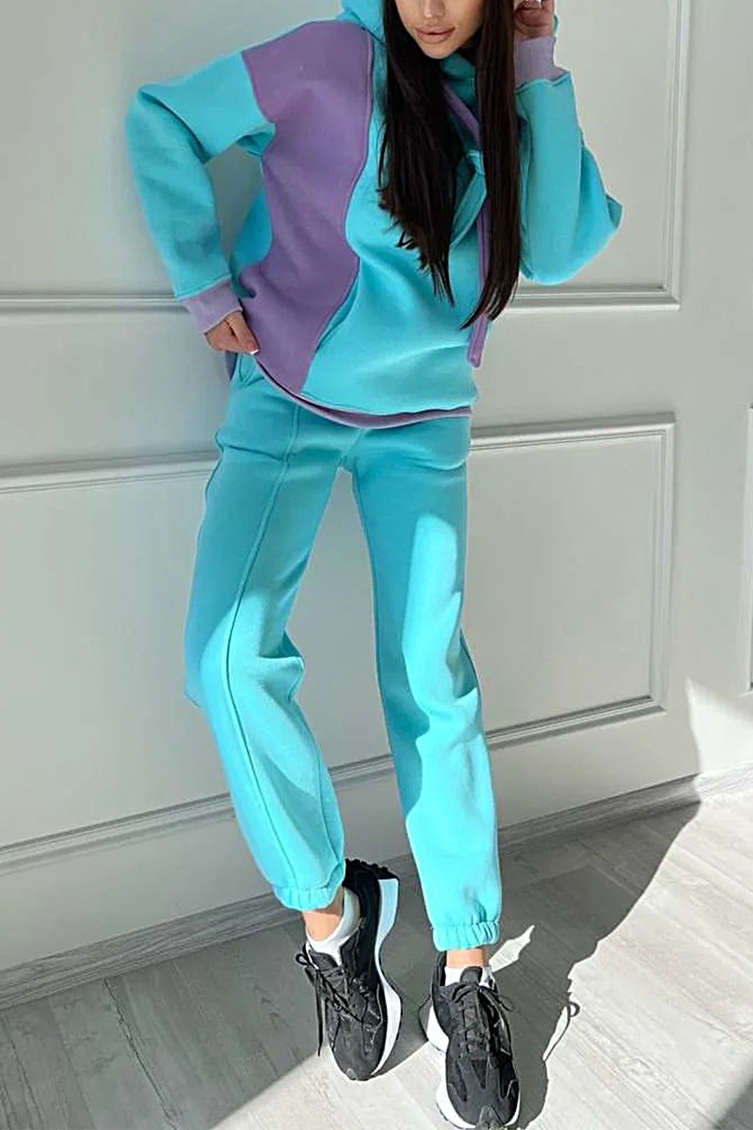 Vilma | Top en broek met capuchon in contrasterende kleuren