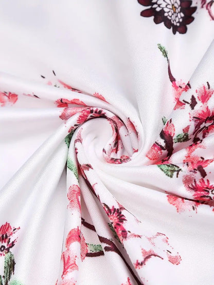 Elegante Tweedelige Jurk met Bloemenprint