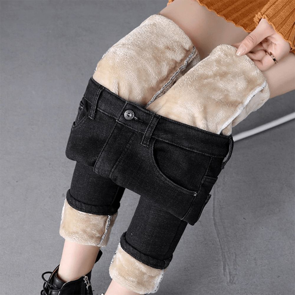 Willow - Stijlvolle en Warme Winter Fleece Jeans voor Vrouwen