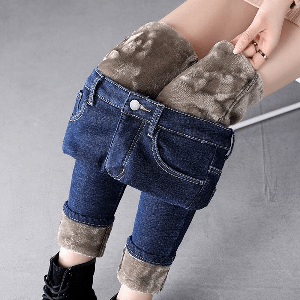 Willow - Stijlvolle en Warme Winter Fleece Jeans voor Vrouwen