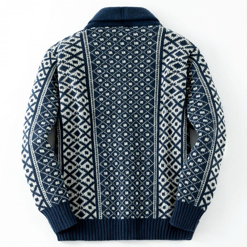 Arvin | Vintage gebreid jacquard vest met sjaalkraag
