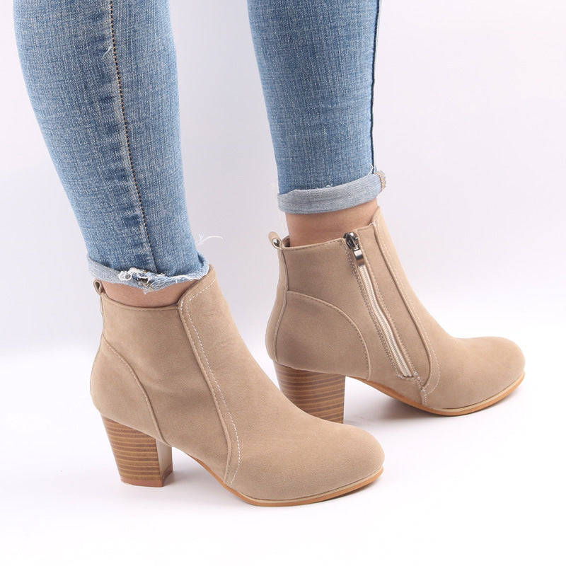 Kizea - Stijlvolle Lente Faux Suede Enkellaarzen voor Vrouwen