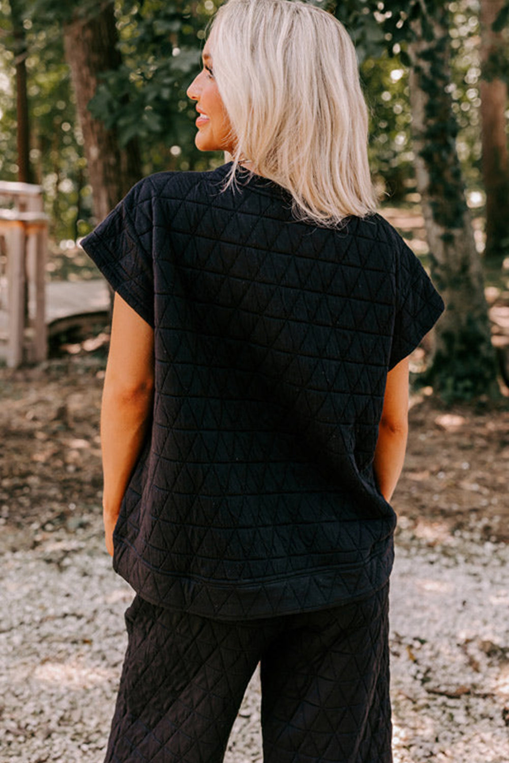 Quinta | Gewatteerde top en wijde broek set