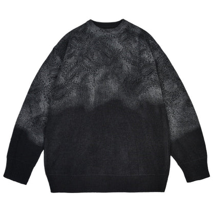Barron | Trendy oversized trui met paisleyprint met kleurverloop