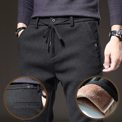 Damian - Stijlvolle Geborstelde Stoffen Casual Herfstbroek voor Mannen